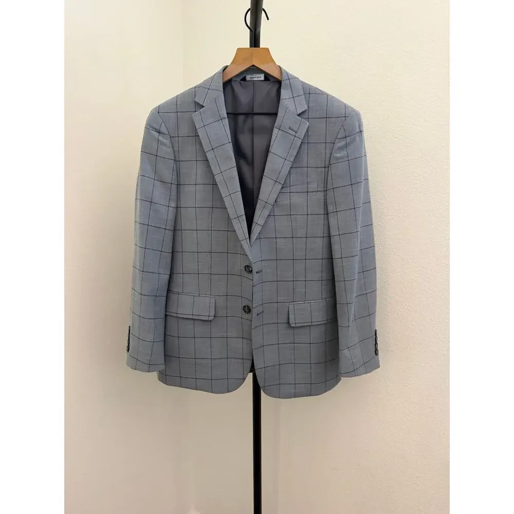 New Angelo Rossi gray windowpane blazer 38 S